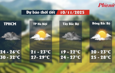 Thời tiết ngày 10/11: Bắc Bộ và Nam Bộ đều có mưa rào