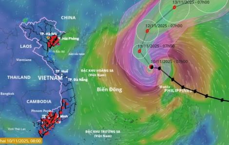 Bão số 14 Phượng Hoàng mạnh cấp 13 đang hướng vào biển Đông