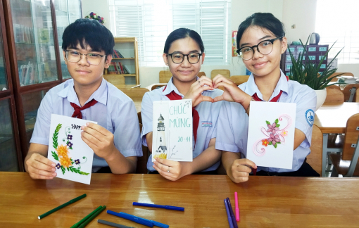 Tấm thiệp tự làm tặng cô