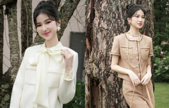 Nàng Mơ diện váy áo vải tweed hóa quý cô nước Pháp