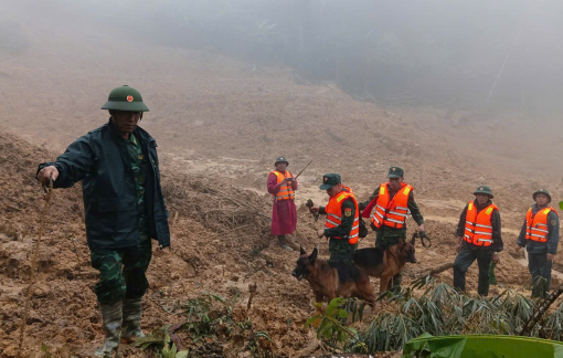 Quân khu 5 tăng cường quân khuyển lên thôn Pứt tìm kiếm nạn nhân mất tích