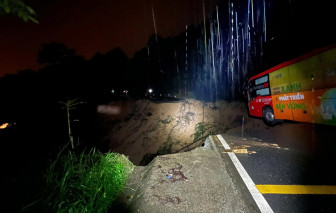 Đèo Mimosa đứt gãy, sụt lún nghiêm trọng, giao thông chia cắt hoàn toàn