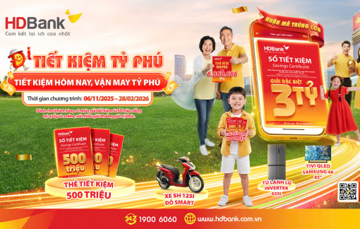 HDBank ra mắt chương trình “Tiết kiệm tỉ phú” với giải thưởng lớn đặc biệt chưa từng có trị giá tới 3 tỉ đồng