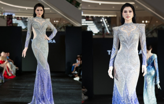 Á hậu Hoàng Nhung diện đầm sequin trình diễn vedette