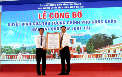 Hai bảo vật Văn hóa Óc Eo được công nhận bảo vật quốc gia