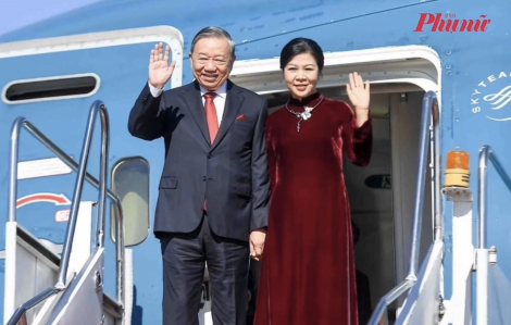 Tổng bí thư Tô Lâm và Phu nhân bắt đầu thăm cấp Nhà nước tới Lào