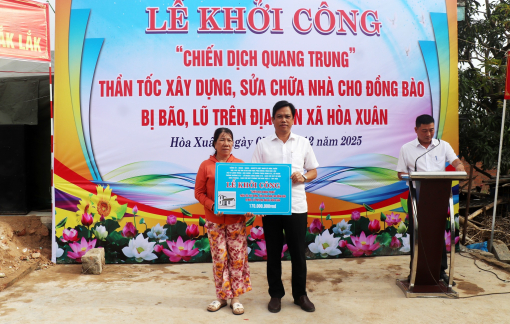 Quân khu 5, Vùng 4 Hải quân khởi công xây nhà cho người dân Đắk Lắk bị thiệt hại do mưa lũ