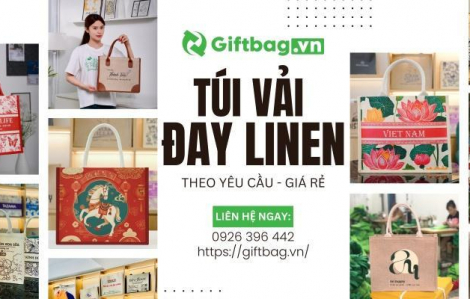 Túi vải Giftbag - Xưởng sản xuất túi vải đay linen in logo giá rẻ Hà Nội