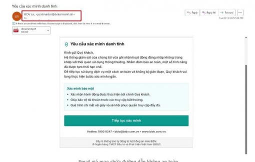 Hàng loạt ngân hàng cảnh báo email 'xác minh danh tính' là lừa đảo