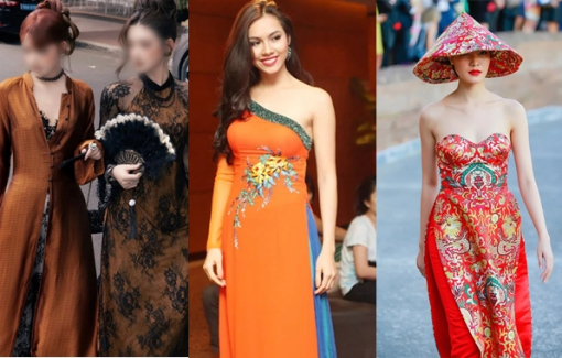 Trước áo dài khoét ngực, nhiều mẫu áo dài cách tân đã từng gây tranh cãi dữ dội