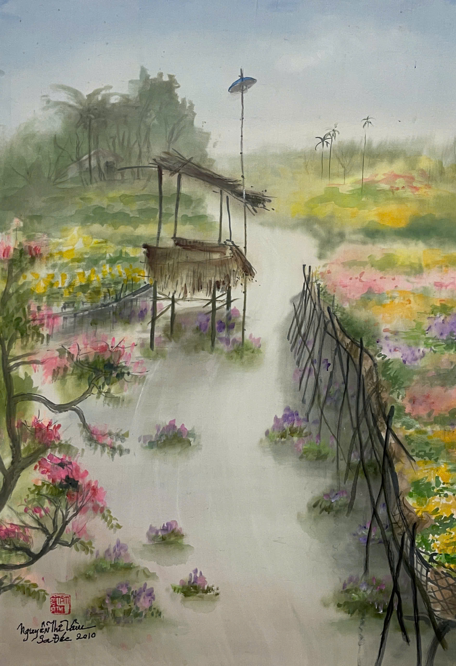 Làng hoa Sa Đéc vẽ năm 2010