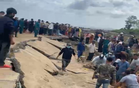 Hiện trường sập bờ kè ở Đắk Lắk khiến 4 người tử vong