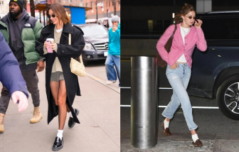 Gigi Hadid, Hailey Bieber tích cực lăng xê giày loafer