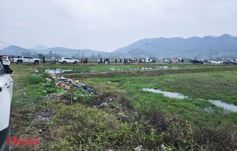 Đường làng ở Nghệ An chật kín ô tô người đi mua đất