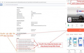 Ứng dụng EVN giả mạo có thể tự cài phần mềm độc hại, đánh cắp mọi tài khoản khách hàng
