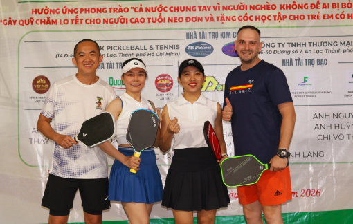 130 vận động viên tham gia giải pickleball gây quỹ chăm lo các cụ già neo đơn