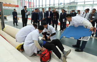 Diễn tập đảm bảo công tác y tế phục vụ Đại hội Đảng lần thứ XIV