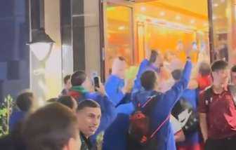 Đội tuyển U23 Jordan chúc mừng chiến thắng đội tuyển U23 Việt Nam