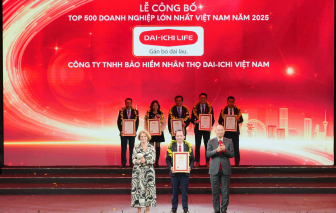 Dai-ichi Life Việt Nam được vinh danh “Top 500 Doanh nghiệp lớn nhất Việt Nam” 10 năm liên tiếp (2016 - 2025)