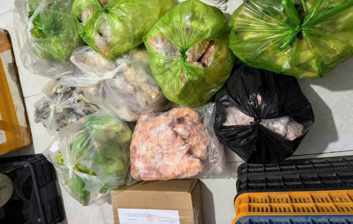 Phát hiện lượng lớn thực phẩm đông lạnh không rõ nguồn gốc