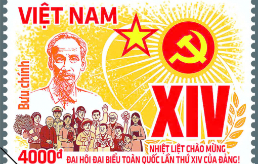 Phát hành bộ tem đặc biệt chào mừng Đại hội Đảng lần thứ XIV