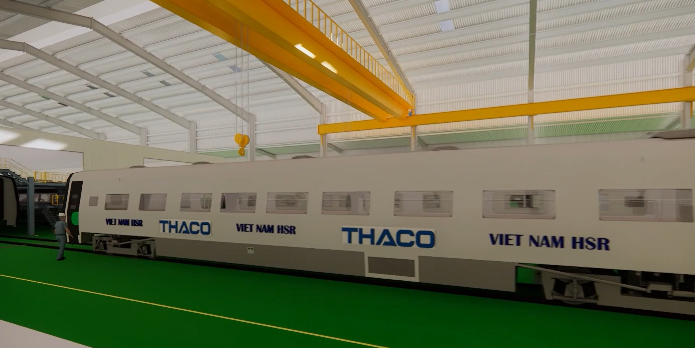 Mô phỏng các đoàn tàu do THACO lắp ráp