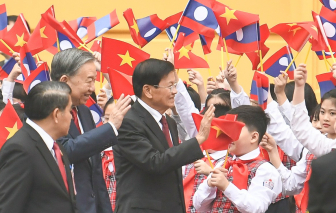 Tổng bí thư Tô Lâm chủ trì lễ đón Tổng bí thư, Chủ tịch nước Lào Thongloun Sisoulith