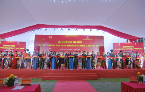 Bộ Công an khánh thành trường học, tòa nhà khám bệnh tại vùng lũ Nghệ An