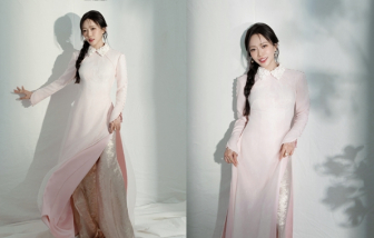 Diệu Nhi dịu dàng trong bộ ảnh áo dài tết