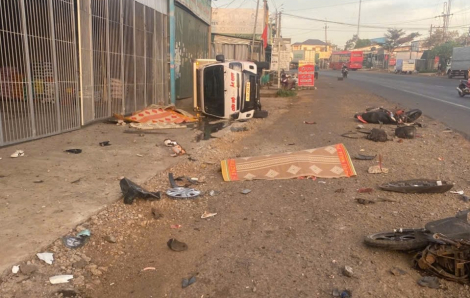 Tông xe liên hoàn ở Lâm Đồng, 3 người thương vong