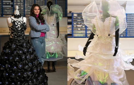 Chiếc váy robot 'nở hoa' gây sốt Tuần lễ thời trang New York 2026