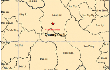 Liên tiếp xảy ra 6 trận động đất tại xã Măng Đen, tỉnh Quảng Ngãi