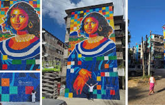 Cận cảnh bức tranh làm từ 100.000 nắp chai nhựa cao nhất thế giới