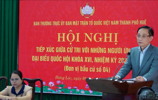 Ủy viên Bộ Chính trị, Bộ trưởng Bộ Ngoại giao Lê Hoài Trung tiếp xúc cử tri tại xã Hưng Lộc