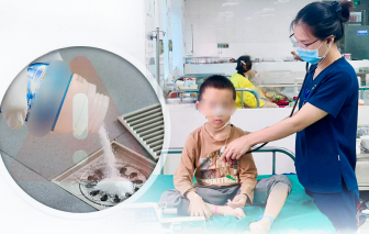Bé 8 tuổi nguy kịch vì uống nhầm bột thông cống