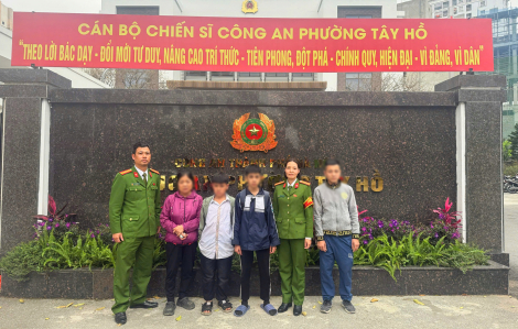 Công an phường Tây Hồ hỗ trợ 3 cháu nhỏ đi lạc trở về nhà an toàn