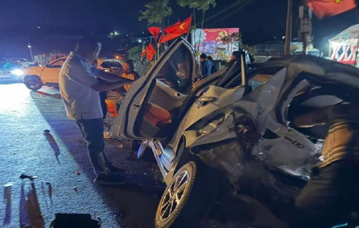 Xe tải tông 3 ô tô, 1 người đi bộ tử vong