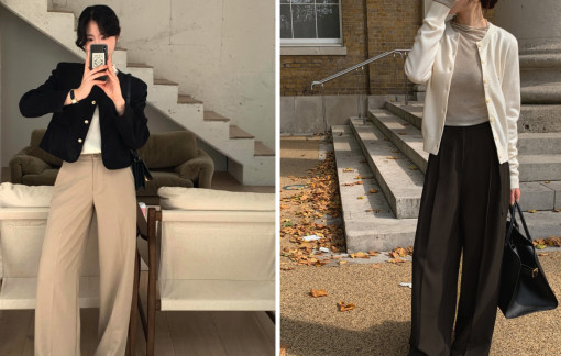 Quần ống rộng vào công sở, phối sao cho thanh lịch?