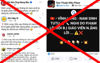 Nam sinh tự tử do giáo viên nặng lời là tin giả