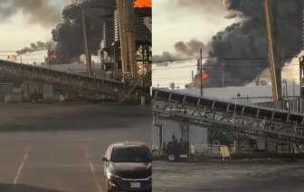 Mỹ: Nhà máy lọc dầu phát nổ, tòa án cổ 134 tuổi bị thiêu rụi