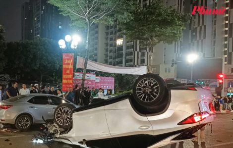 Tạm giữ hình sự tài xế xe Lexus tông liên hoàn 5 ô tô ở Hà Nội