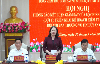 Phó chủ tịch nước Võ Thị Ánh Xuân làm việc với tỉnh An Giang