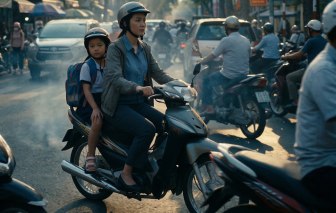 Những đứa trẻ sau lưng mẹ