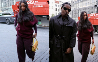 Rihanna gây ấn tượng với phong cách 'ma mị' khi đi hẹn hò