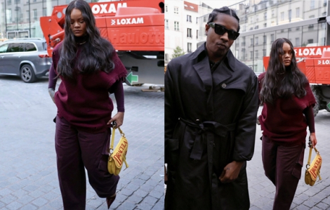 Rihanna gây ấn tượng với phong cách 'ma mị' khi đi hẹn hò