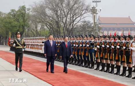 Tổng Bí thư, Chủ tịch Trung Quốc Tập Cận Bình chủ trì Lễ đón chính thức Tổng Bí thư, Chủ tịch nước Tô Lâm