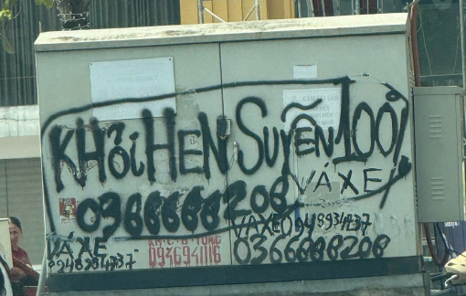 Bắt đối tượng xịt sơn quảng cáo bán thuốc gia truyền '100% khỏi hen suyễn'