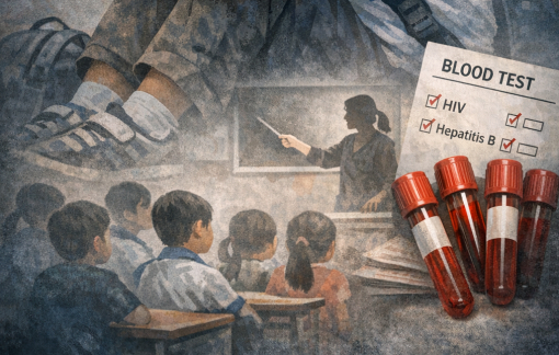 Đưa đi xét nghiệm máu 5 học sinh bị cô giáo phạt tự đâm kim tiêm vào tay