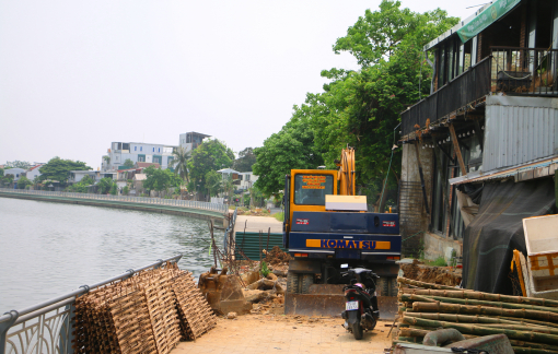 Tiếp tục thi công hạng mục kè sông Như Ý ở Huế