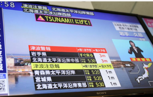 Động đất 7,5 độ richter ngoài khơi biển Nhật Bản, cảnh báo nguy cơ sóng thần